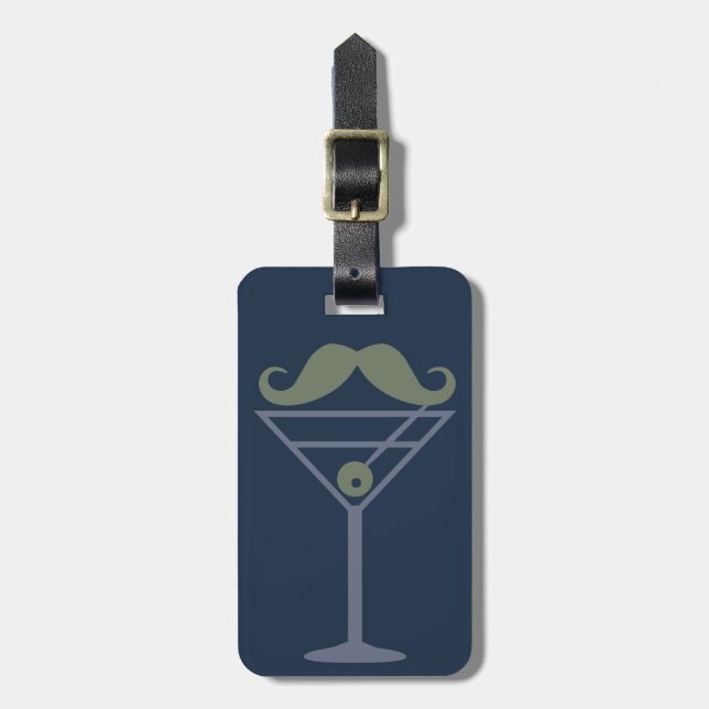 Martini Mustache Gepäckanhänger (Vorderseite vertikal)