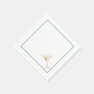 Martini & Olive Cocktail Napkin II Serviette