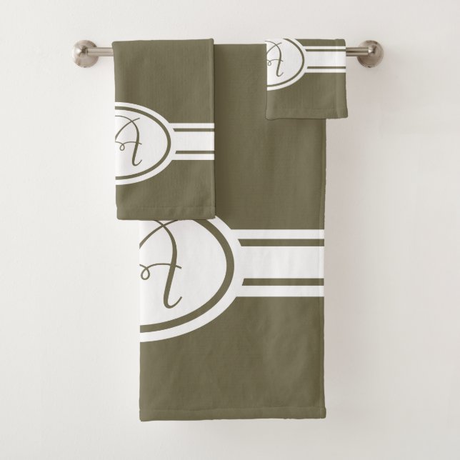 Martini Olive white Monogram Badhandtuch Set (Insitu)