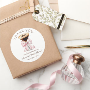 Martini Pink Baby Shower Danke Aufkleber