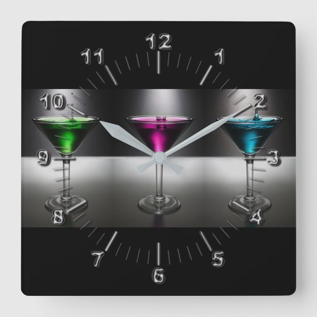 Martini Quadratische Wanduhr (Vorderseite)