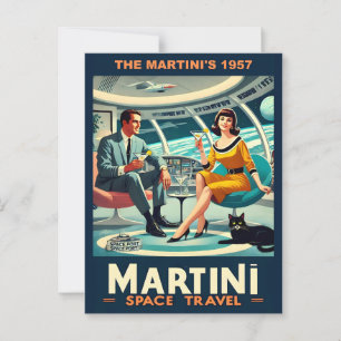 Martini Raumfahrtposter The Martini's 1957 Postkarte