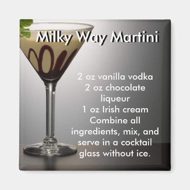 MARTINI RECEPE MAGNET DE MILKY WAY (Devant)