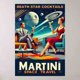 Martini Space Affiches de voyage Death Star Cockta