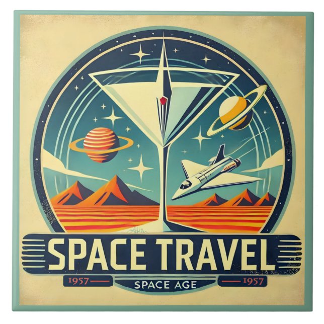 Martini Space Travel 1957 New World Logo Fliese (Vorderseite)