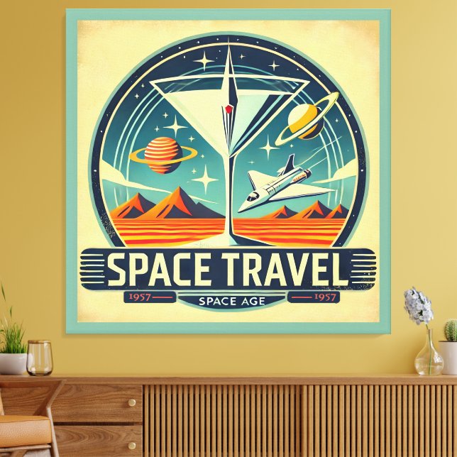 Martini Space Travel 1957 New World Logo Leinwanddruck (Insitu (Wohnzimmer))