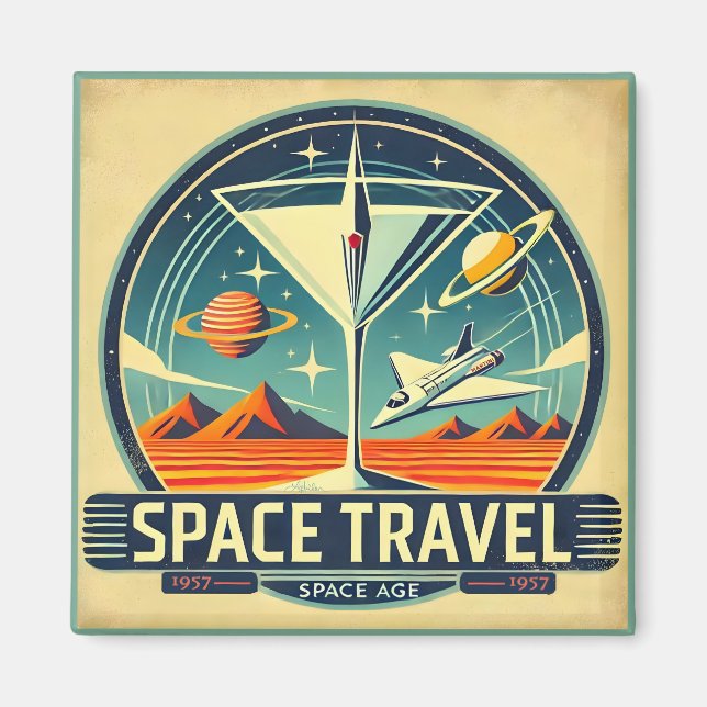 Martini Space Travel 1957 New World Logo Magnet (Vorne)