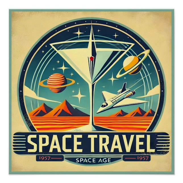 Martini Space Travel 1957 New World Logo Poster (Vorderseite)