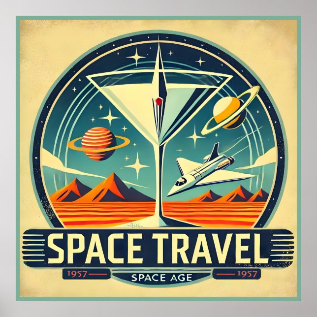 Martini Space Travel 1957 New World Logo Poster (Vorne)