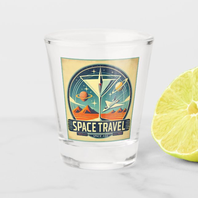 Martini Space Travel 1957 New World Logo Schnapsglas (Vorderseite)