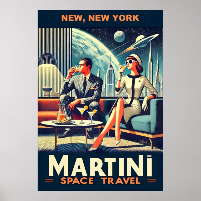 Martini Space Travel Affiches New York (Devant)
