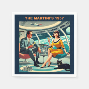 Martini Space Travel Poster Die Martini's 1957 Serviette