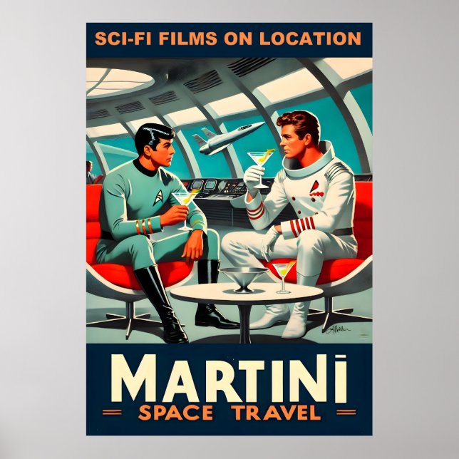 Martini Space Travel Poster Films Sci-Fi Dans L'Es (Devant)
