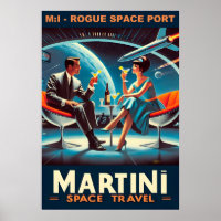 Martini Space Travel Poster Rogue Space Port