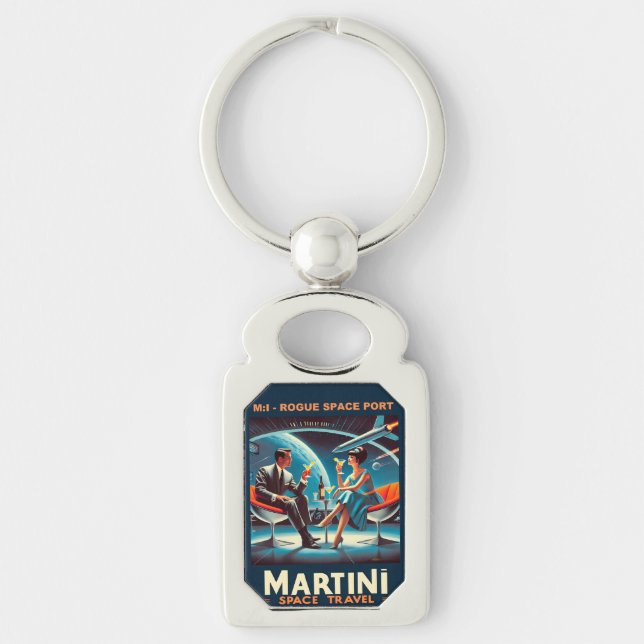 Martini Space Travel Poster Rogue Space Port Schlüsselanhänger (Vorderseite)