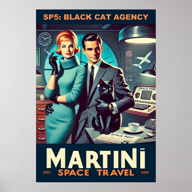 Martini Space Travel Poster SP5 : Agence de Chat N (Devant)