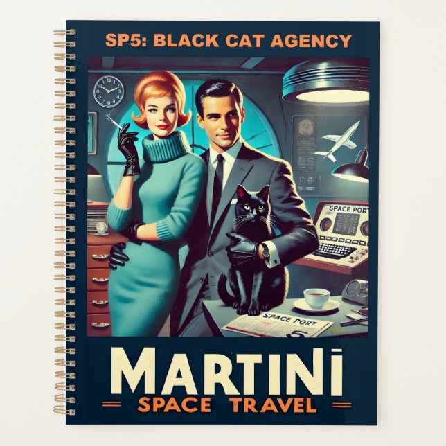 Martini Space Travel Poster SP5: Black Cat Agency Planer (Vorderseite)