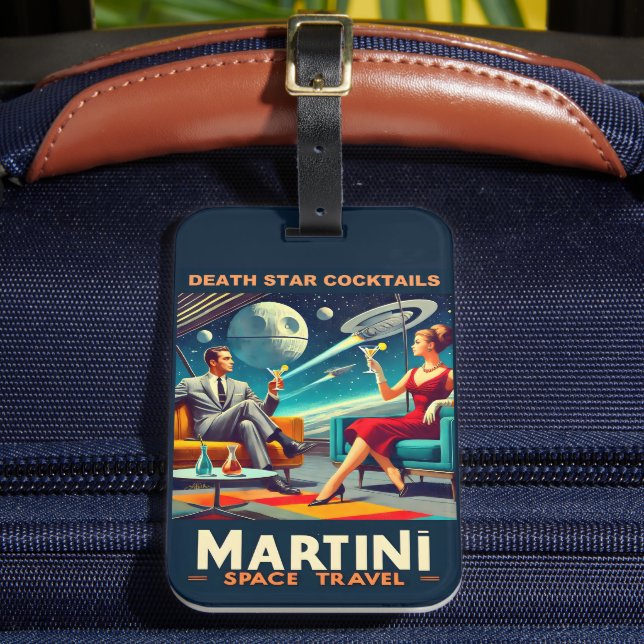 Martini Space Travel Posters Death Star Cocktails Gepäckanhänger (Vorderseite Insitu 2)