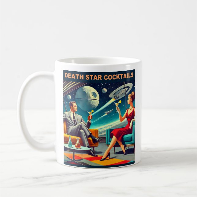 Martini Space Travel Posters Death Star Cocktails Kaffeetasse (Links)
