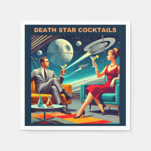 Martini Space Travel Posters Death Star Cocktails Serviette