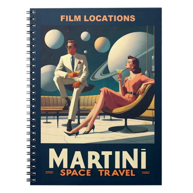 Martini Space Travel Posters Film Locations Notizblock (Vorderseite)