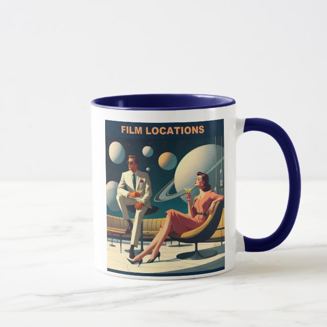 Martini Space Travel Posters Film Locations Tasse (Rechts)