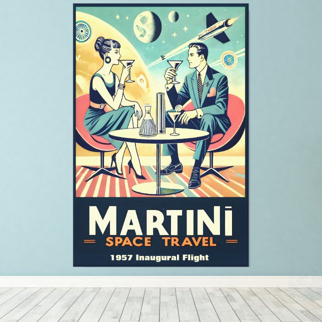 Martini Space Travel Posters Flight Crew  Leinwanddruck (Insitu (Holzboden))