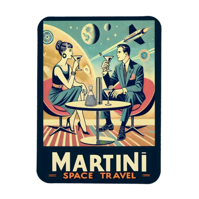 Martini Space Travel Posters Flight Crew Magnet (Vertikal)