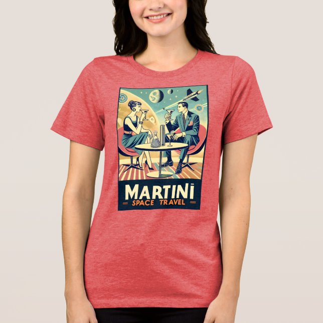 Martini Space Travel Posters Flight Crew Tri-Blend Shirt (Vorderseite)