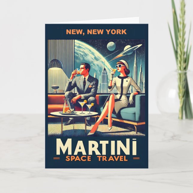 Martini Space Travel Posters New, New York Karte (Vorderseite)