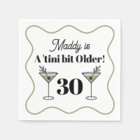 Martini-Themed Birthday Napkins