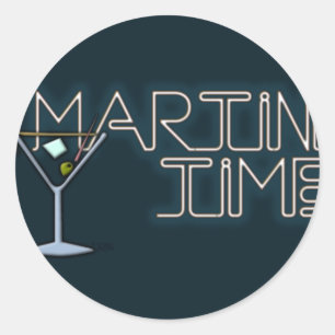 Martini Time Runder Aufkleber