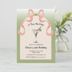 Martini Tini Bit Ältere Cocktail Erwachsene Geburt Einladung