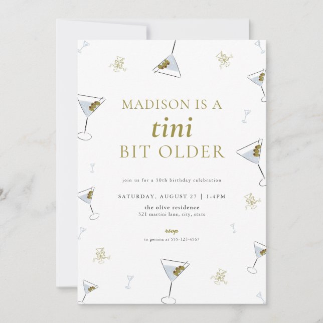 Martini Tini Bit Ältere Erwachsene Einladung zum G (Vorderseite)