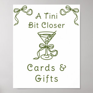 Martini Toile Bow Brautparty Karten und Geschenke Poster