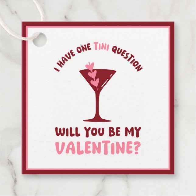  Martini Valentine Chic & Trendy Galentines Day Geschenkanhänger (Vorderseite)