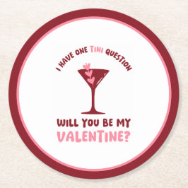  Martini Valentine Chic & Trendy Galentines Day Runder Pappuntersetzer