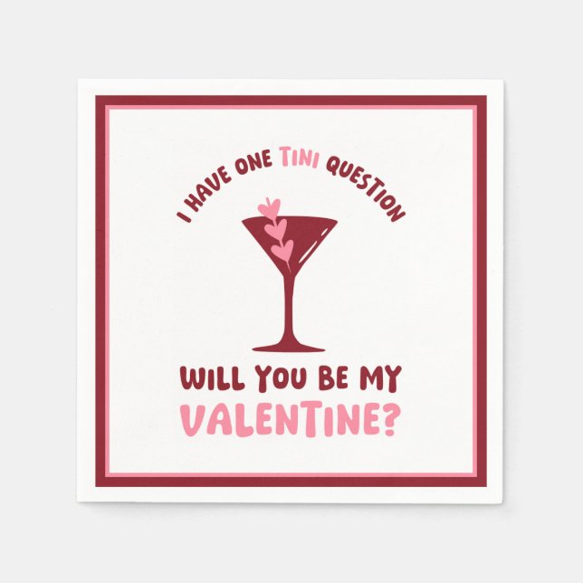  Martini Valentine Chic & Trendy Galentines Day Serviette (Vorderseite)