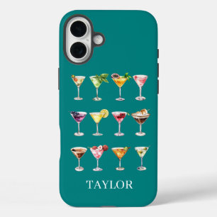 Martini-Wahnsinn-Monogramm iPhone 16 Plus Hülle