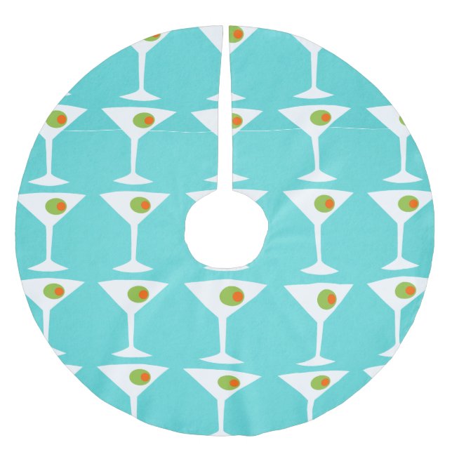 Martini Weihnachtsbaumrock (Türkis) Polyester Weihnachtsbaumdecke (Vorderseite)