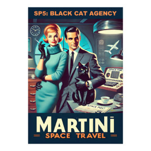 Martini Weltraum-Reiseplakat SP5: Black Cat Agency Fotodruck