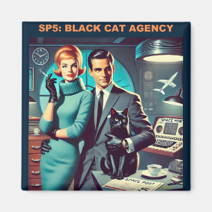 Martini Weltraum-Reiseplakat SP5: Black Cat Agency Magnet
