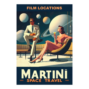 Martini Weltraum-Reiseplakate Film Locations Fotodruck