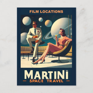 Martini Weltraum-Reiseplakate Film Locations Postkarte