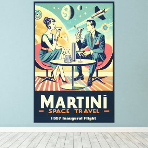 Martini Weltraum-Reiseplakate Flugbesatzung Leinwanddruck