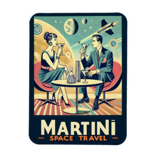 Martini Weltraum-Reiseplakate Flugpersonal Magnet