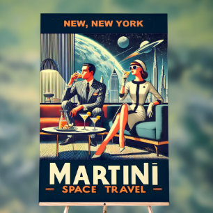 Martini Weltraum-Reiseplakate Neu, New York Acrylschild
