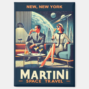 Martini Weltraum-Reiseplakate Neu, New York Magnet
