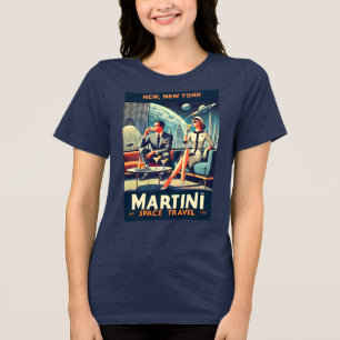 Martini Weltraum-Reiseplakate Neu, New York Tri-Blend Shirt