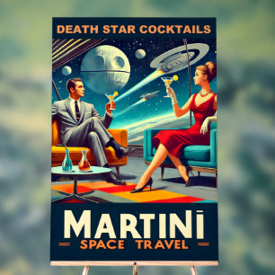 Martini Weltraum-Reiseplakate Todesstern Cocktails Acrylschild